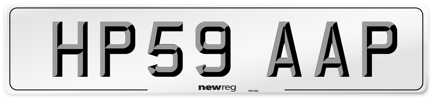 HP59 AAP Number Plate from New Reg